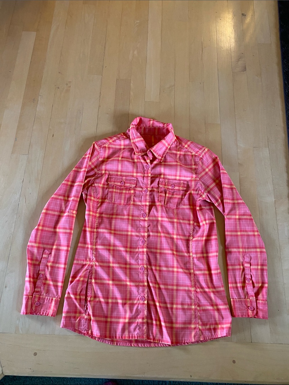 Alpine Design Pink Plaid Button-Up Shirt Jacket